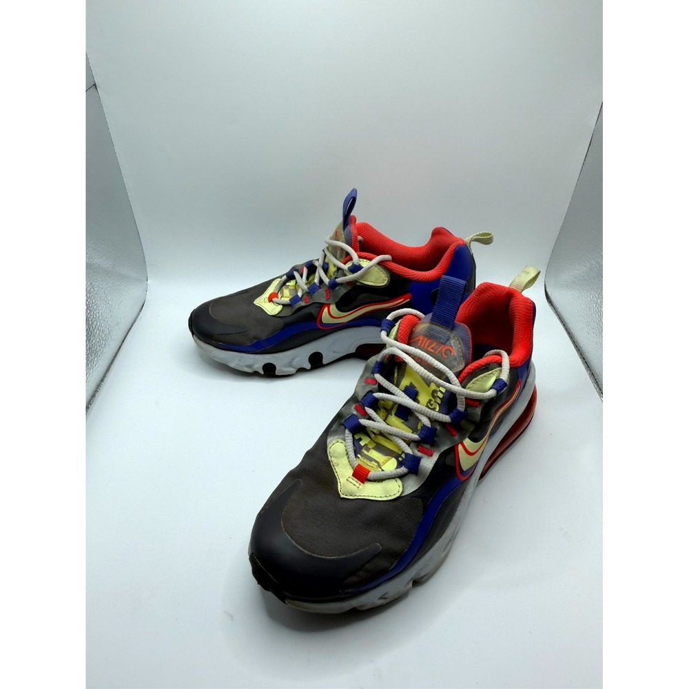 Nike Air Max 270 React GS Dunk It CT1630-001 Kids 3.5 Sneaker Gray Leather Shoes